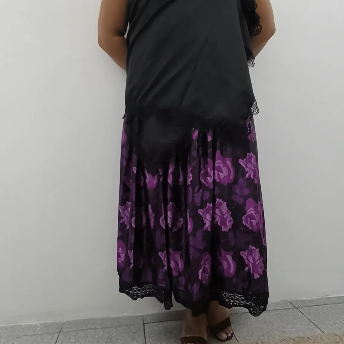 Conjunto de Roupa de Pomba Gira | Roxo e Preto 2