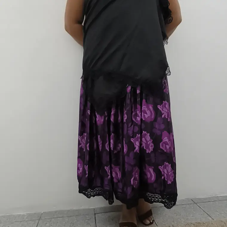 Conjunto de Roupa de Pomba Gira | Roxo e Preto 2
