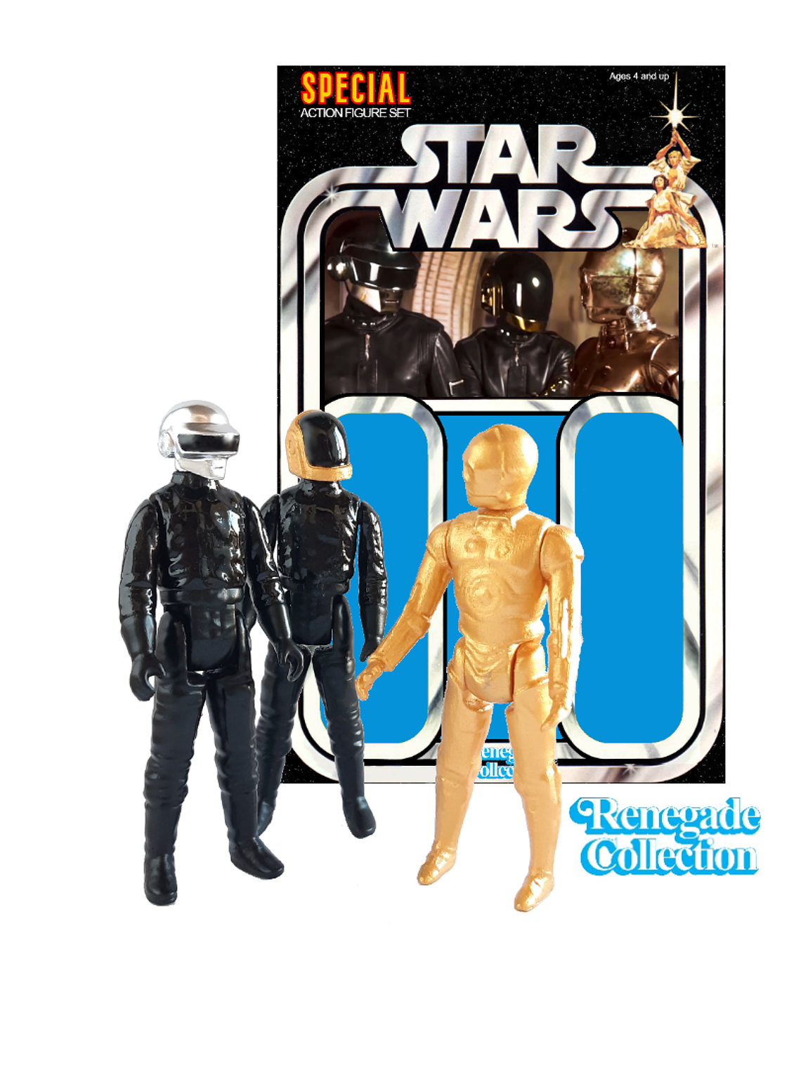 Daft Punk and C-3PO Action Figure Star Wars Retro 3.75 1