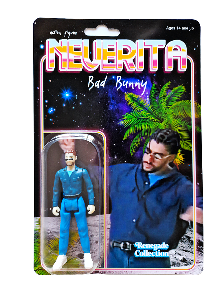 Neverita Bad Bunny Action Figure estilo Retro 1