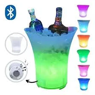 HIELERA PARLANTE LUZ LED CON BLUETOOTH 5lt