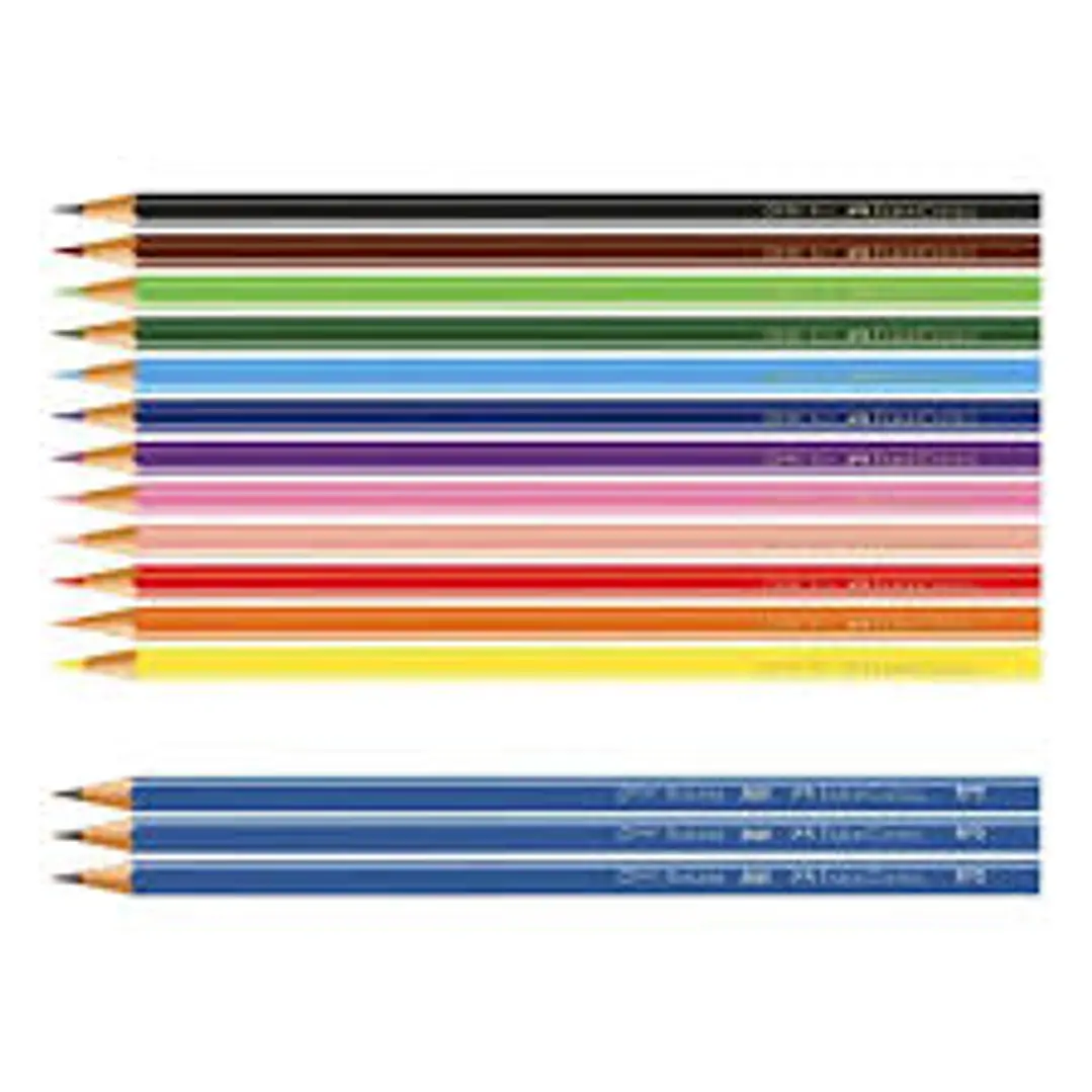 LAPIZ COLORES 12u + 3 LAPIZ GRAFITO FABER CASTELL 15 PCS  4