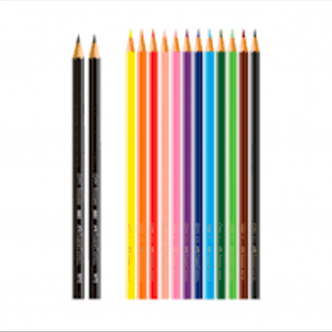 LAPIZ COLORES + LAPIZ GRAFITO FABER CASTELL 14 PCS 2