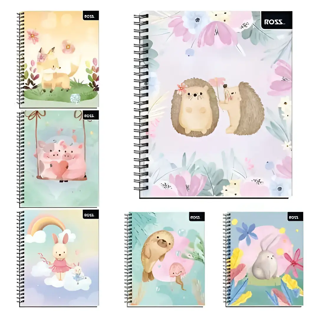 CUADERNO UNIV. 7mms. 100 Hjs.  T/SEMI-DURA DISEÑOS ROSS 4