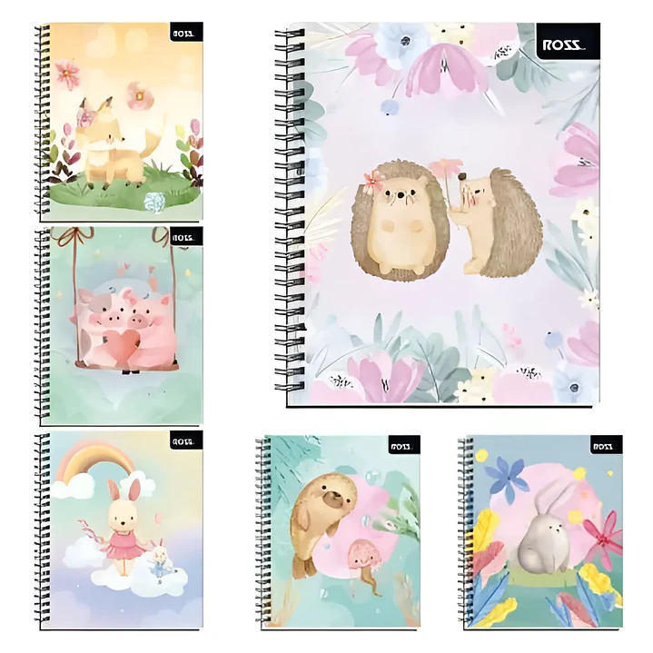 CUADERNO UNIV. 7mms. 100 Hjs.  T/SEMI-DURA DISEÑOS ROSS 4