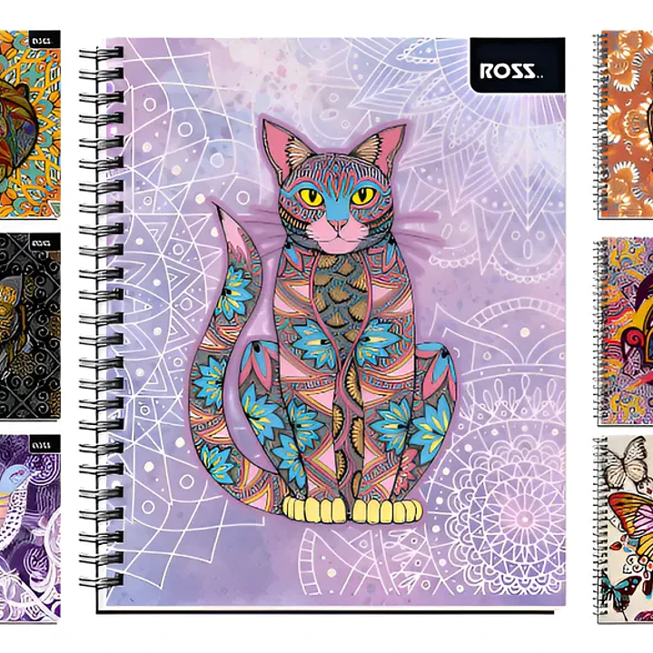 CUADERNO UNIV. 7mms. 100 Hjs.  T/SEMI-DURA DISEÑOS ROSS 5
