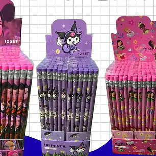 SET LAPIZ  GRAFITO C/GOMA PERSONAJES DISNEY 12 U
