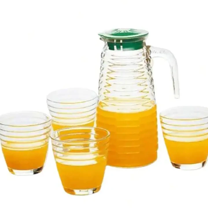 JARRO DE VIDRIO CON 4 VASOS 800ML 3