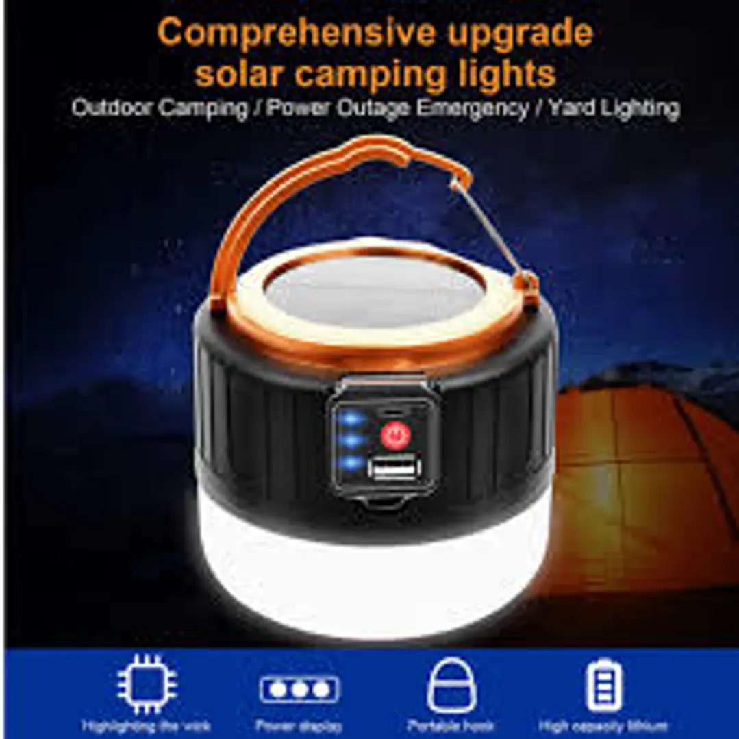 LAMPARA CAMPING SOLAR CON CONTROL REMOTO 1