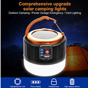 LAMPARA CAMPING SOLAR CON CONTROL REMOTO