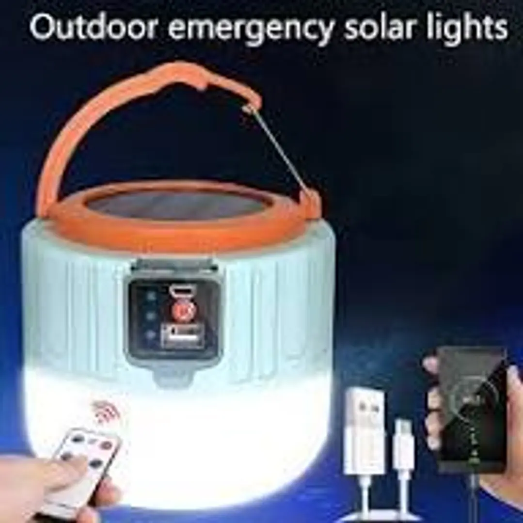 LAMPARA CAMPING SOLAR CON CONTROL REMOTO 2