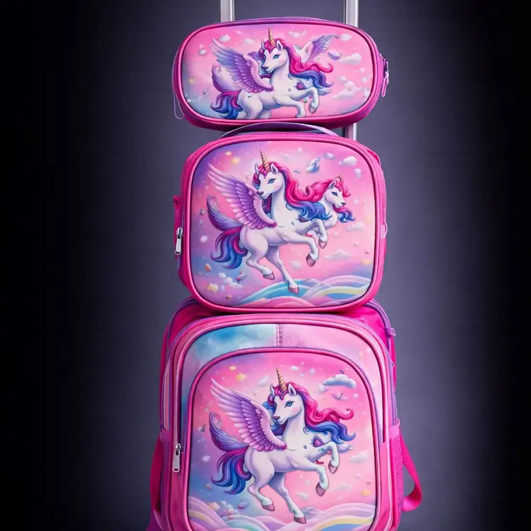 MOCHILA CARRO C/ DISEÑO Y LUZ  LED+LONCHERA+ESTUCHE 2