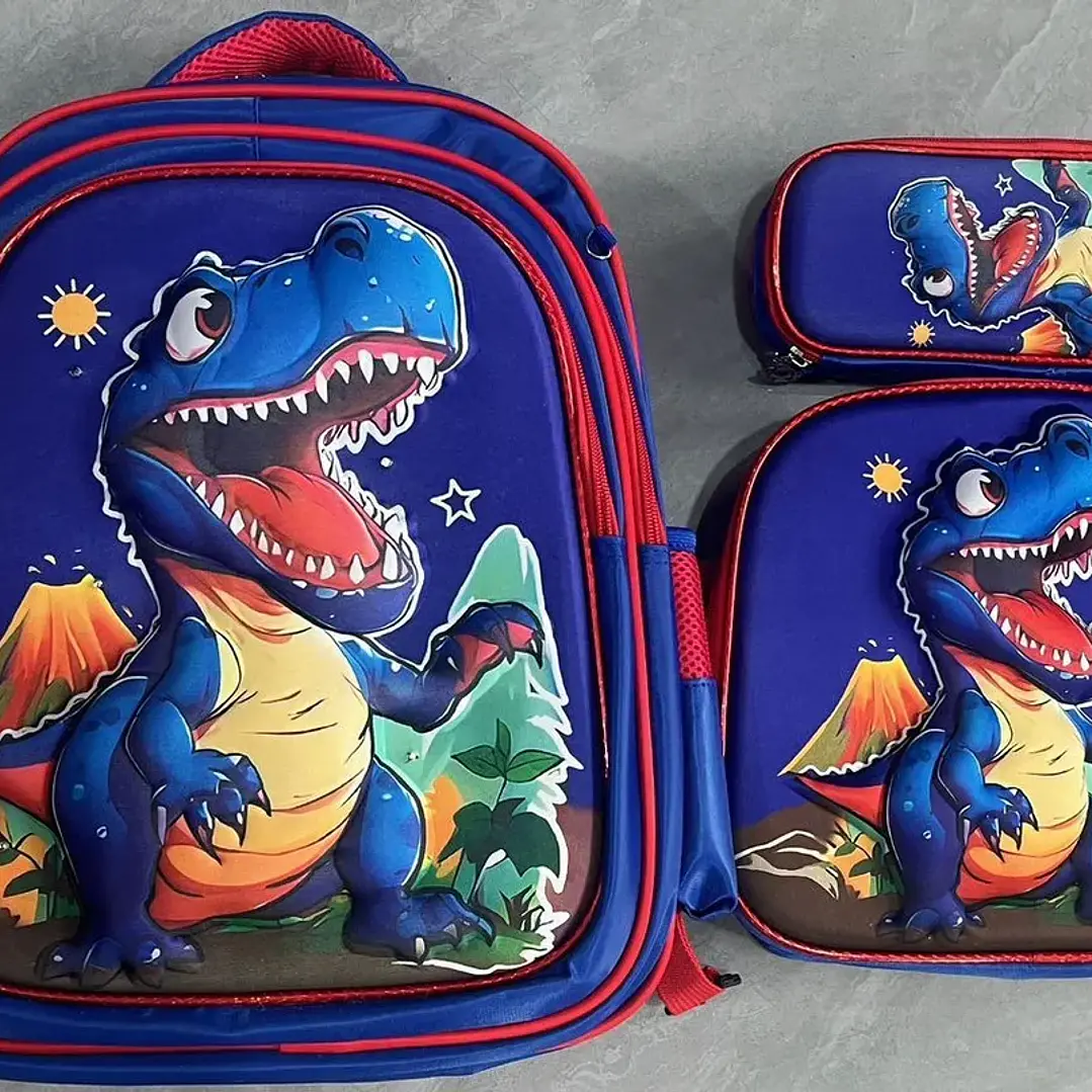 MOCHILA CARRO C/ DISEÑO Y LUZ  LED+LONCHERA+ESTUCHE 3