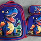 MOCHILA CARRO C/ DISEÑO Y LUZ  LED+LONCHERA+ESTUCHE - thumbnail 3