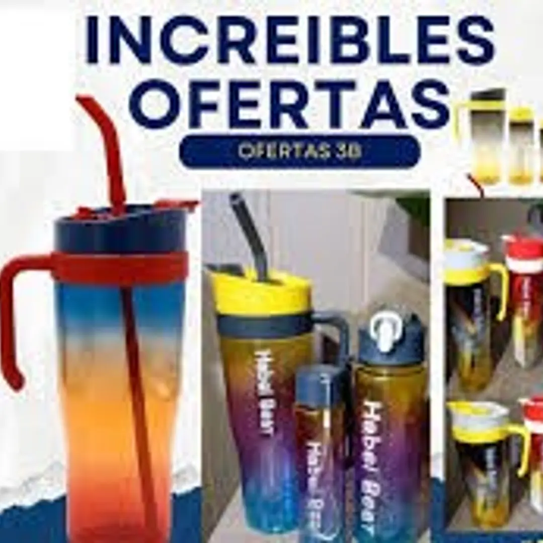 BOTELLA TRIPLE TRANSPARENTE COLORES 1