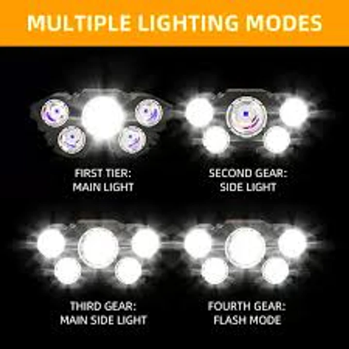 LINTERNA FRONTAL 5 LED RECARGABLE USB 2