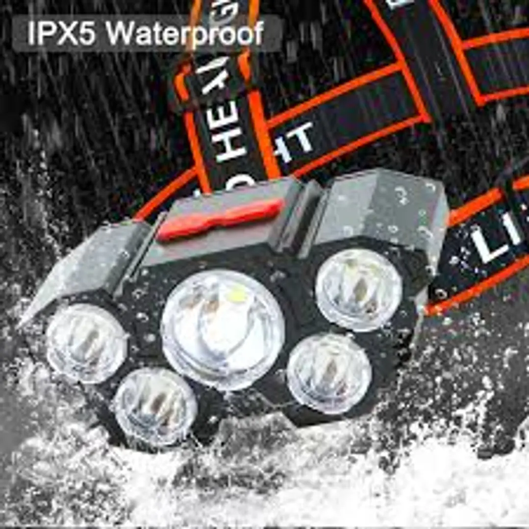 LINTERNA FRONTAL 5 LED RECARGABLE USB 4