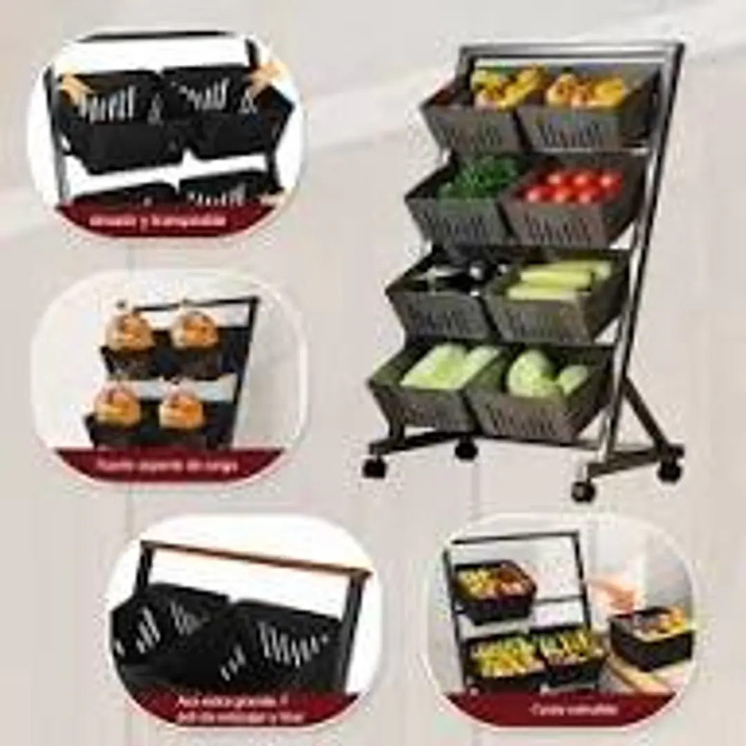ORGANIZADOR DE VERDURAS 4 NIVELES 8 CANASTOS 3
