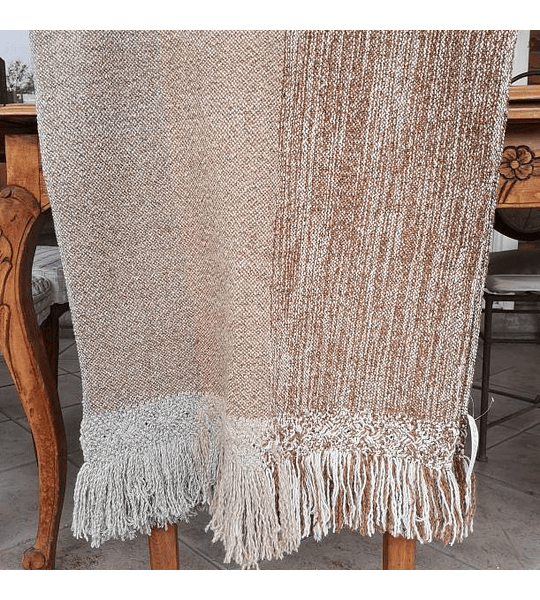 Manta Lana Macramé degradé Vicuña 60x240