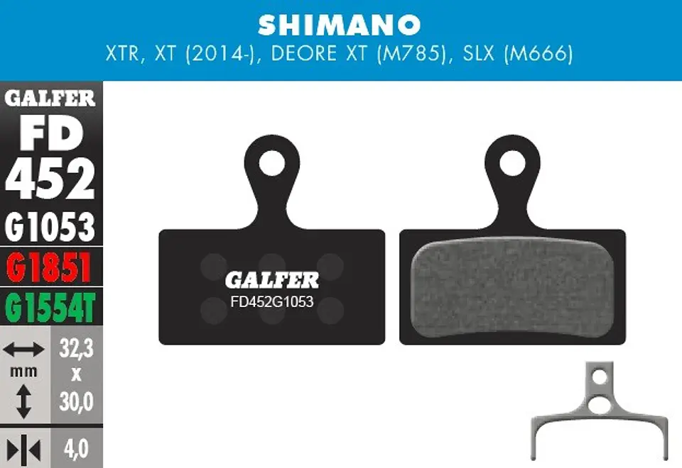 GALFER PASTILLAS PARA FRENOS SHIMANO SLX - XT- XTR- DEORE STANDAR 1