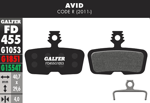 GALFER PASTILLAS PARA FRENOS AVID CODE R, RSC - SRAM GUIDE RE, DB8