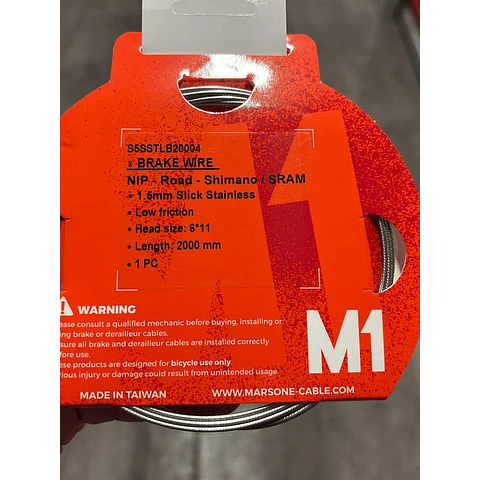 PIOLA DE FRENO  RUTA MARS ONE INOXIDABLE