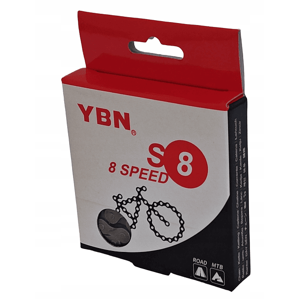 CADENA YBN 8 VEL S8 SILVER 116L 1