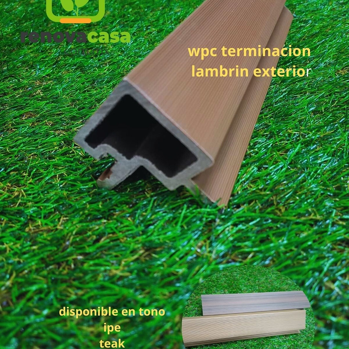 Moldura esquinero o terminación para lambrin exterior color Ipe - precio por pieza 1