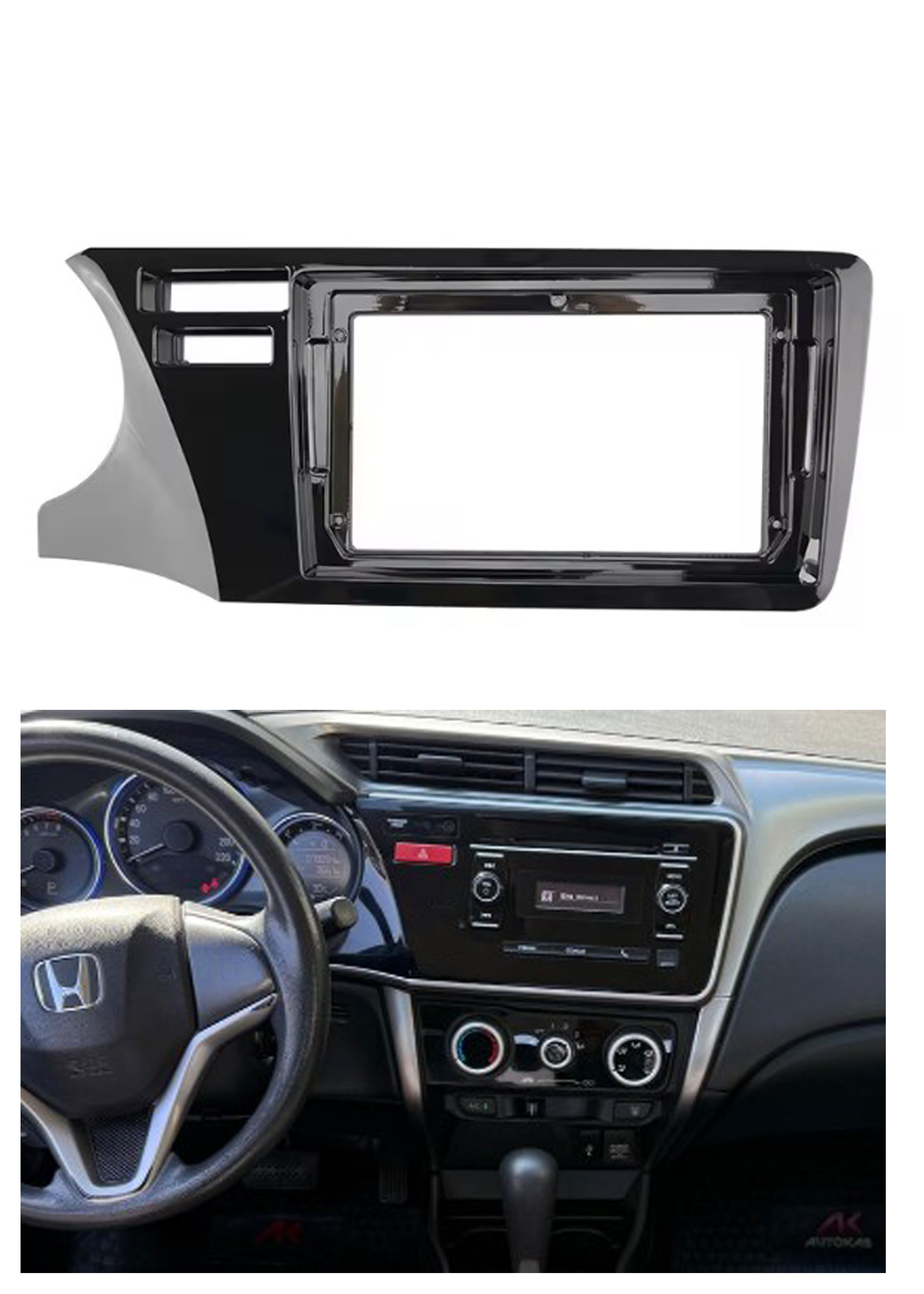 Bisel Adaptador Radio 9 Pulgadas Honda City 2 Hoyos Hazard 1