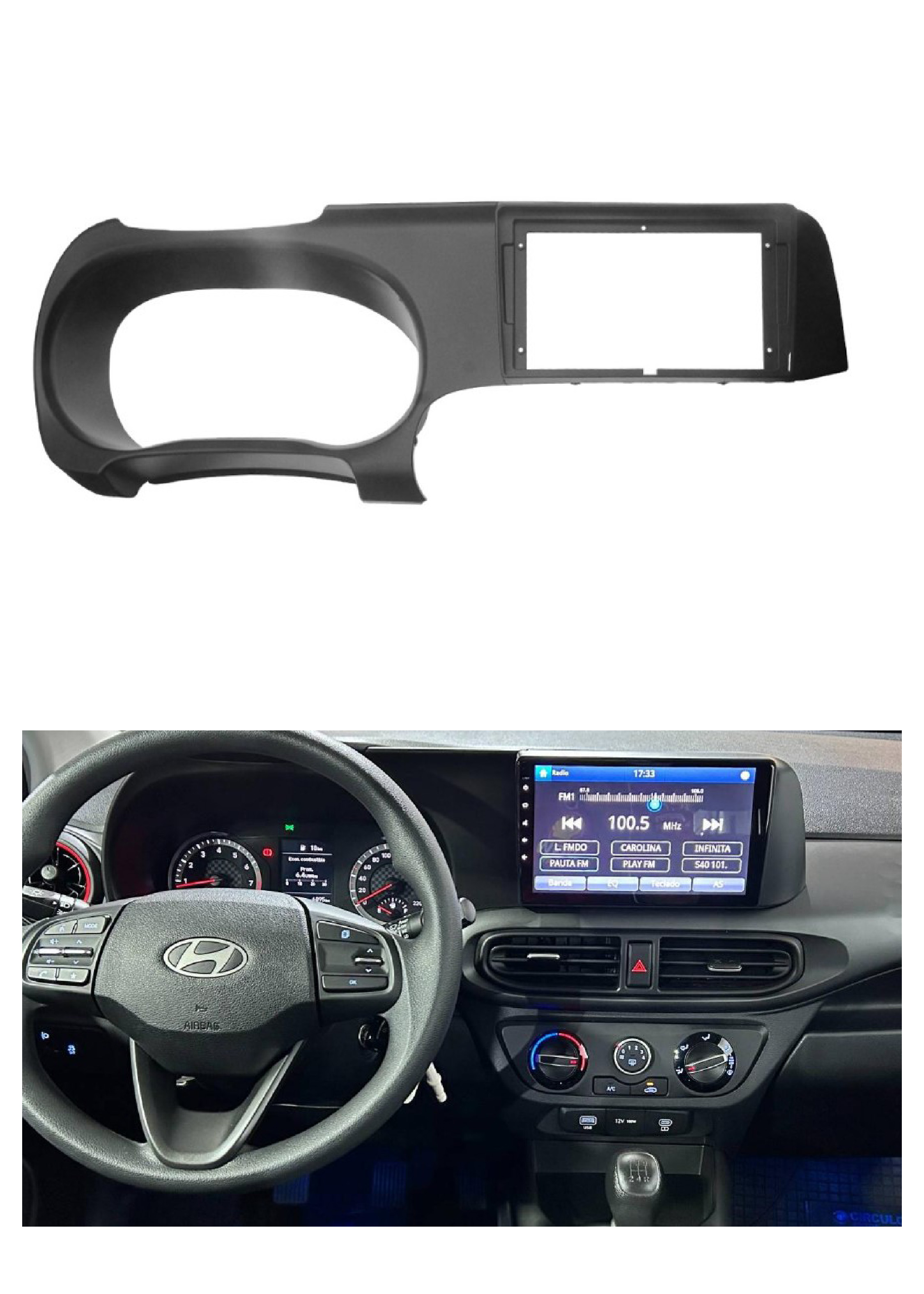 Bisel Adaptador Radio 9 Pulgadas Hyundai I10 1
