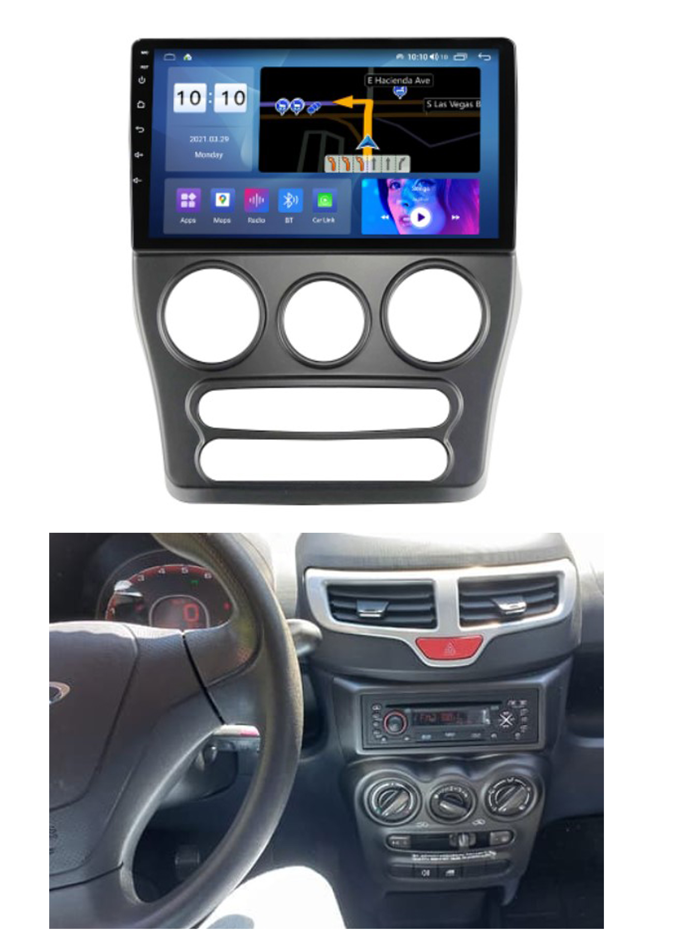 Bisel Adaptador Radio 9 Pulgadas Chery Lq 1