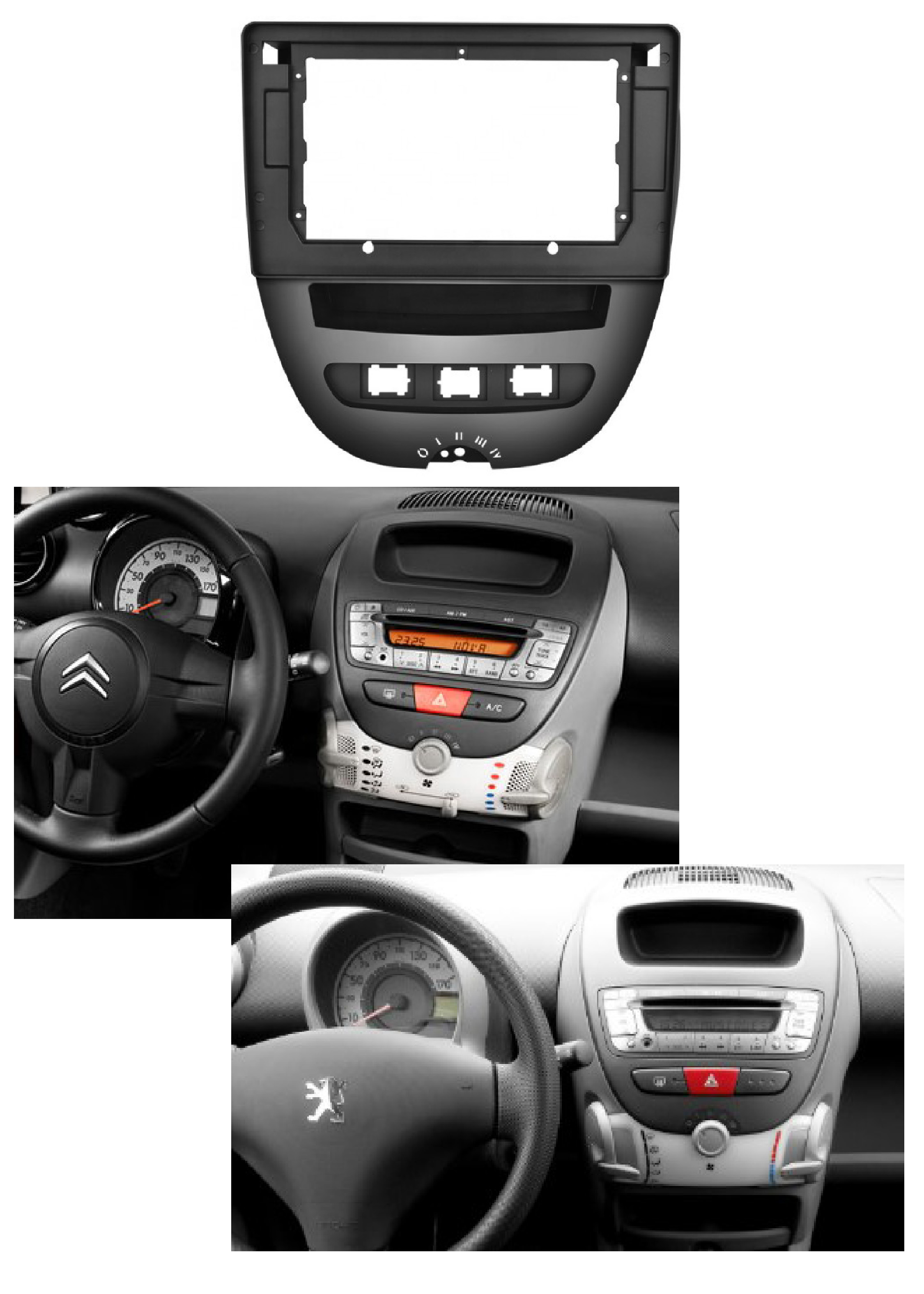 Bisel Adaptador Radio 9 Pulgadas Citroen C1  / Peugeot 107 1