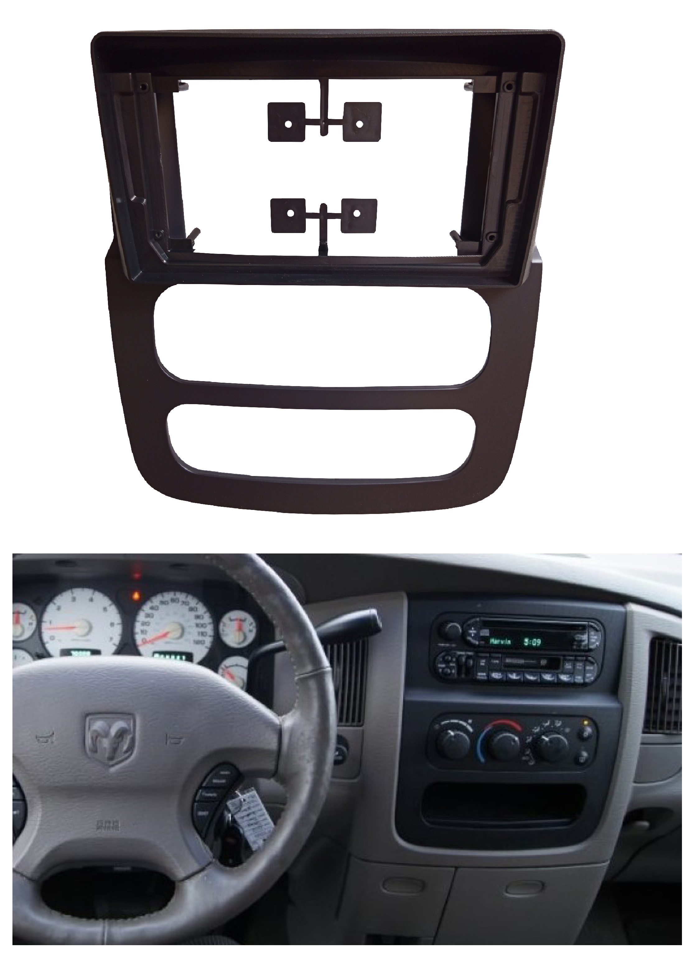 Bisel Adaptador Radio 9 Pulgadas Dodge Ram 1500 1