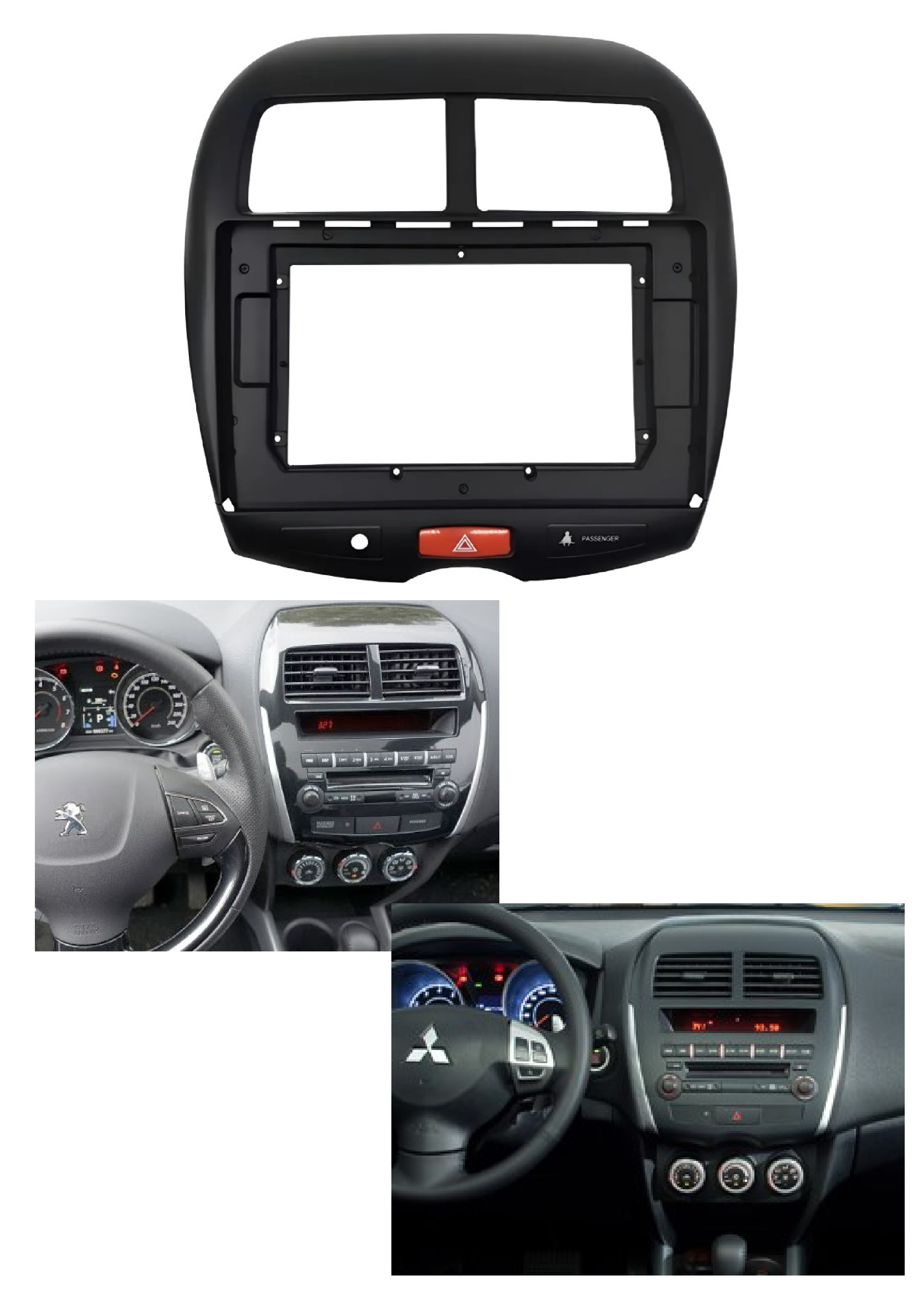 Bisel Adaptador Radio 9 Pulgadas Peugeot 4008 / Mitsubishi Asx 1