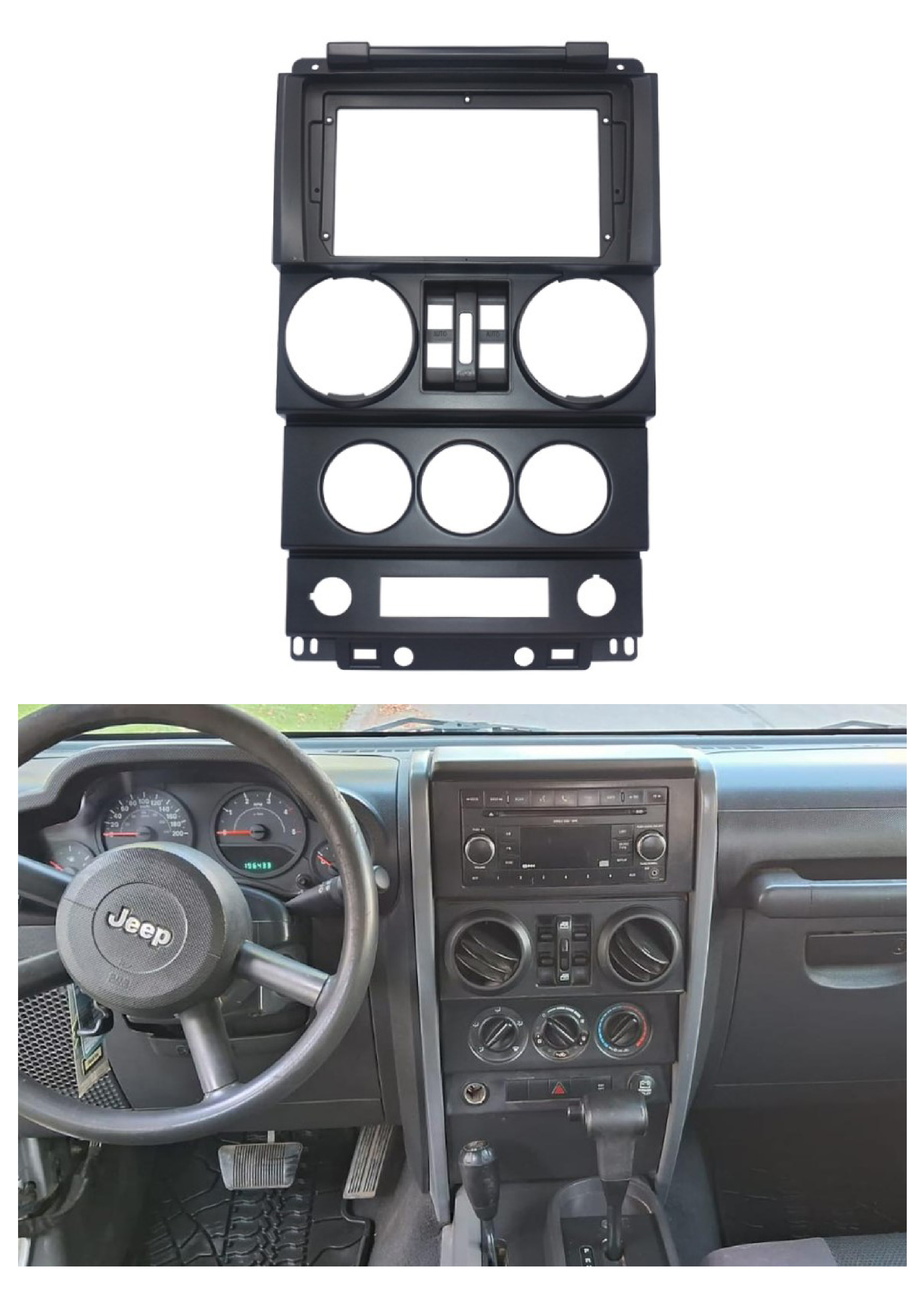 Bisel Adaptador Radio 9 Pulgadas Jeep Wrangler 1