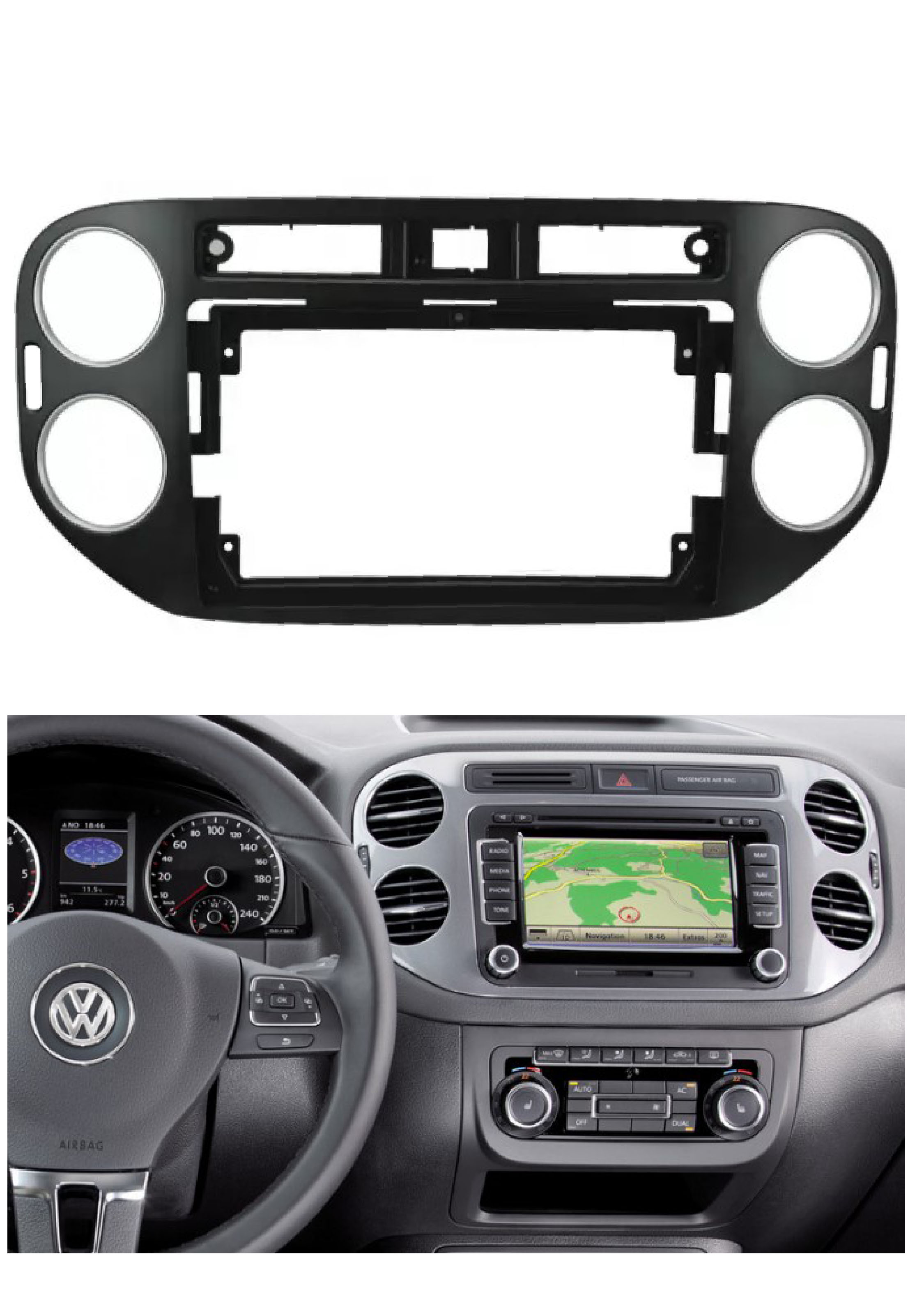 Bisel Adaptador Radio 9 Pulgadas Volkswagen Tiguan 1