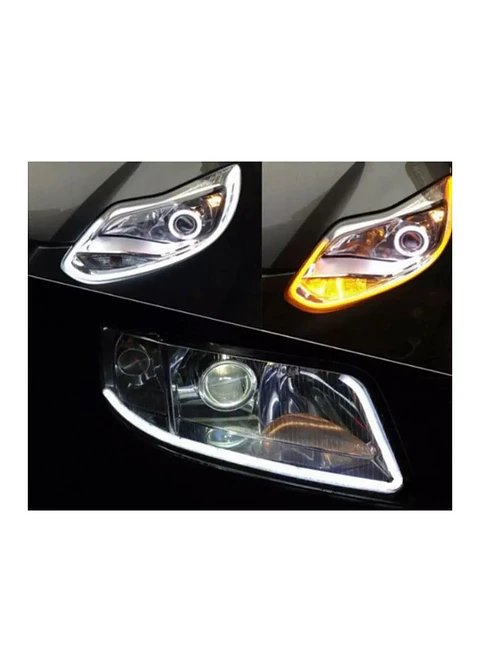 Led Tira Para Foco De Auto, Duo Color Blanco/ambar Con Movim