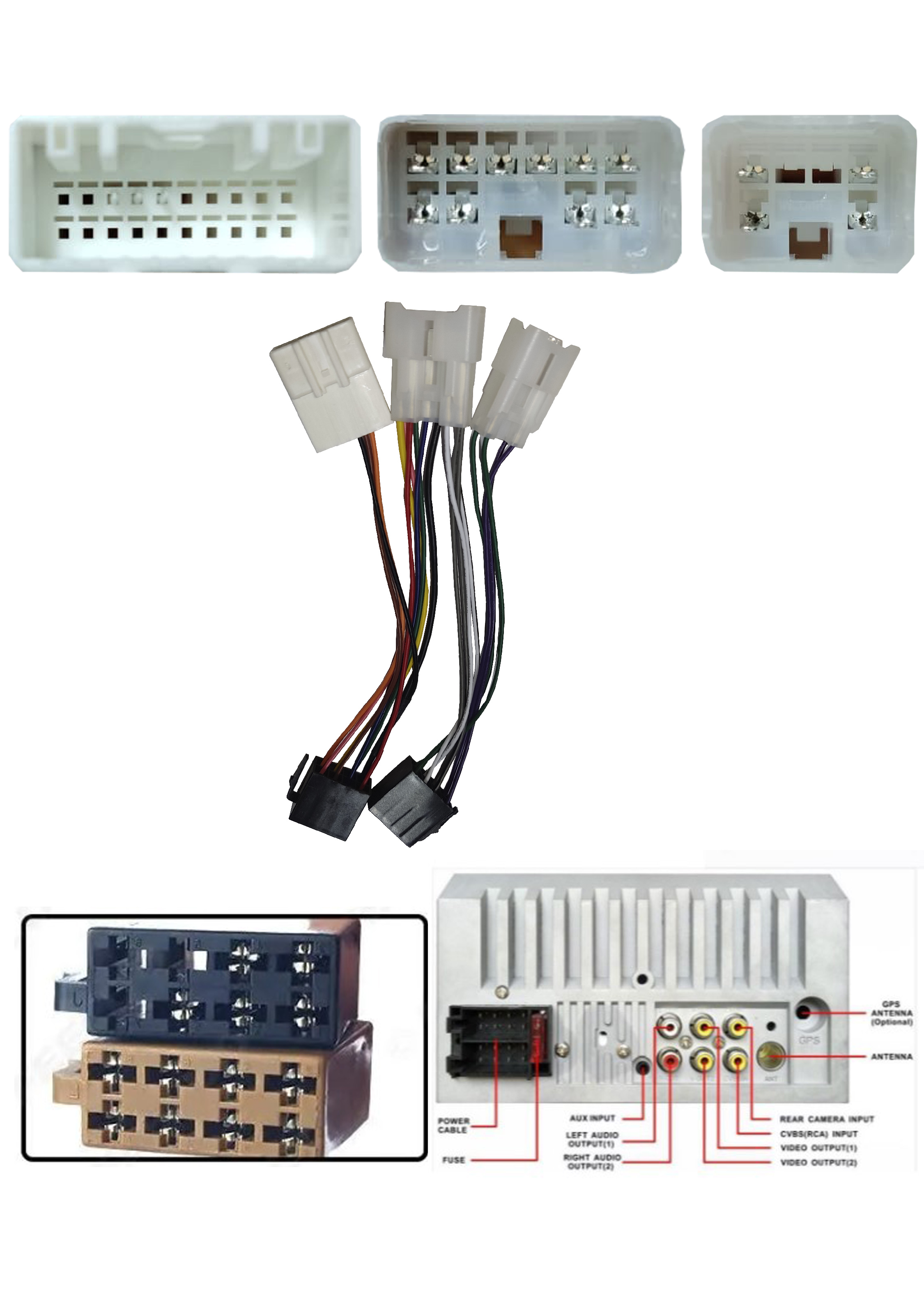 Arnés Tipo Iso 16 Pin a Conector Radio Toyota 2