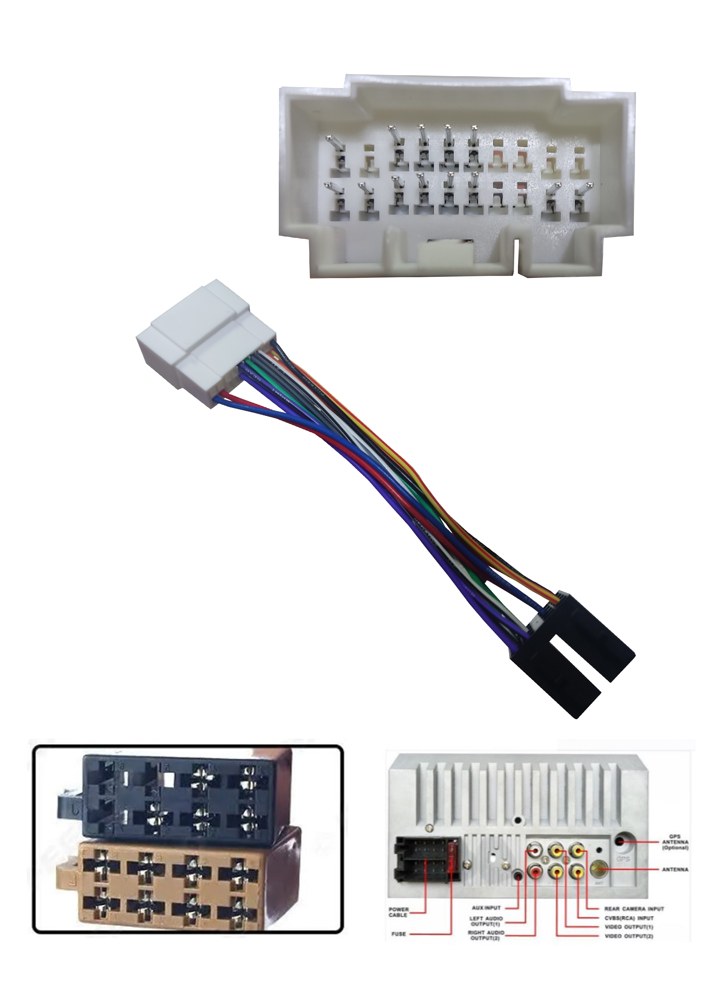 Arnés Tipo Iso 16 Pin a Conector Radio Suzuki 1