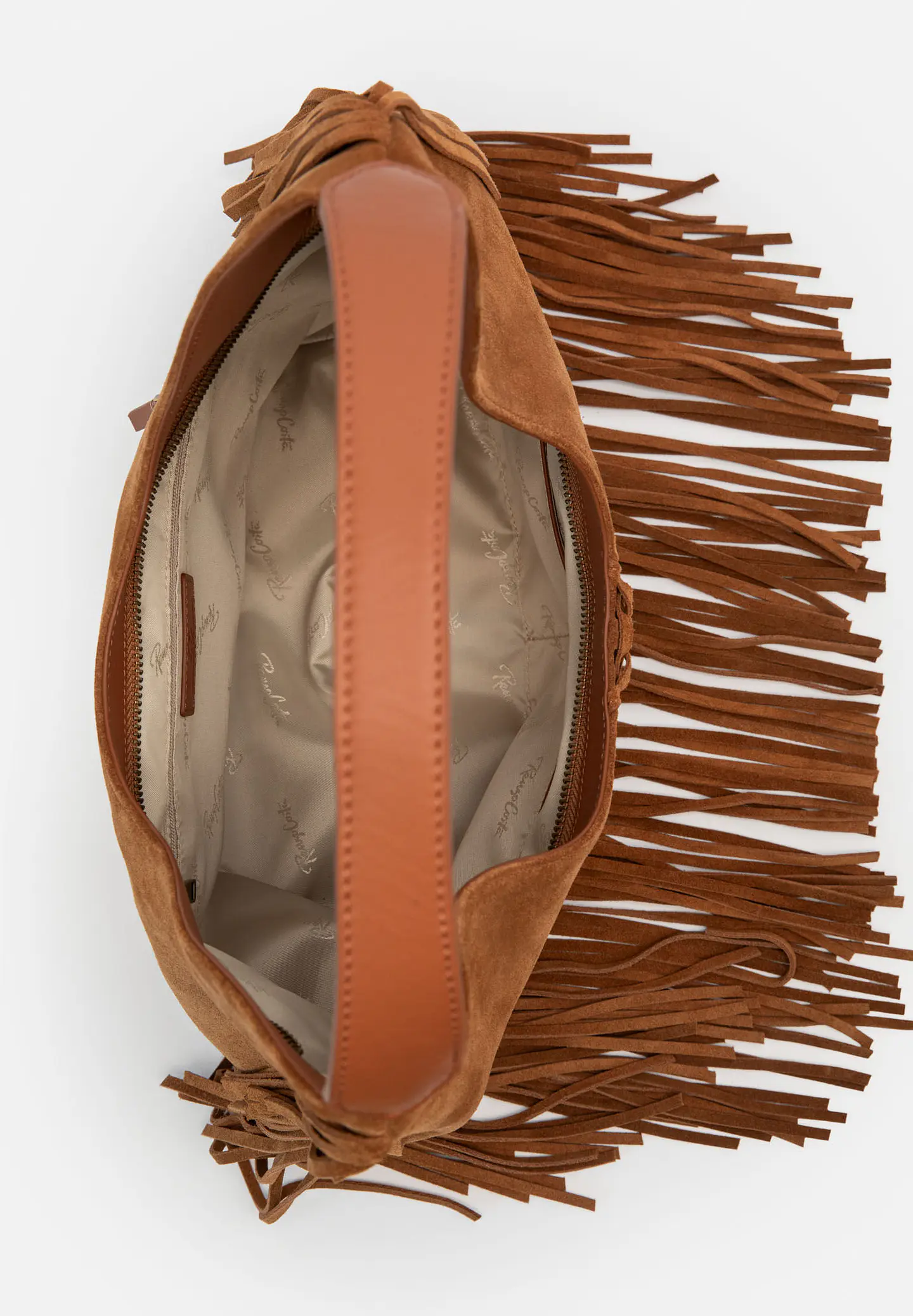 Cartera De Gamuza Flecos Boho 15