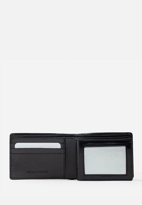 Billetera De Estilo Clásico Con Sencillera En Cuero Italiano
