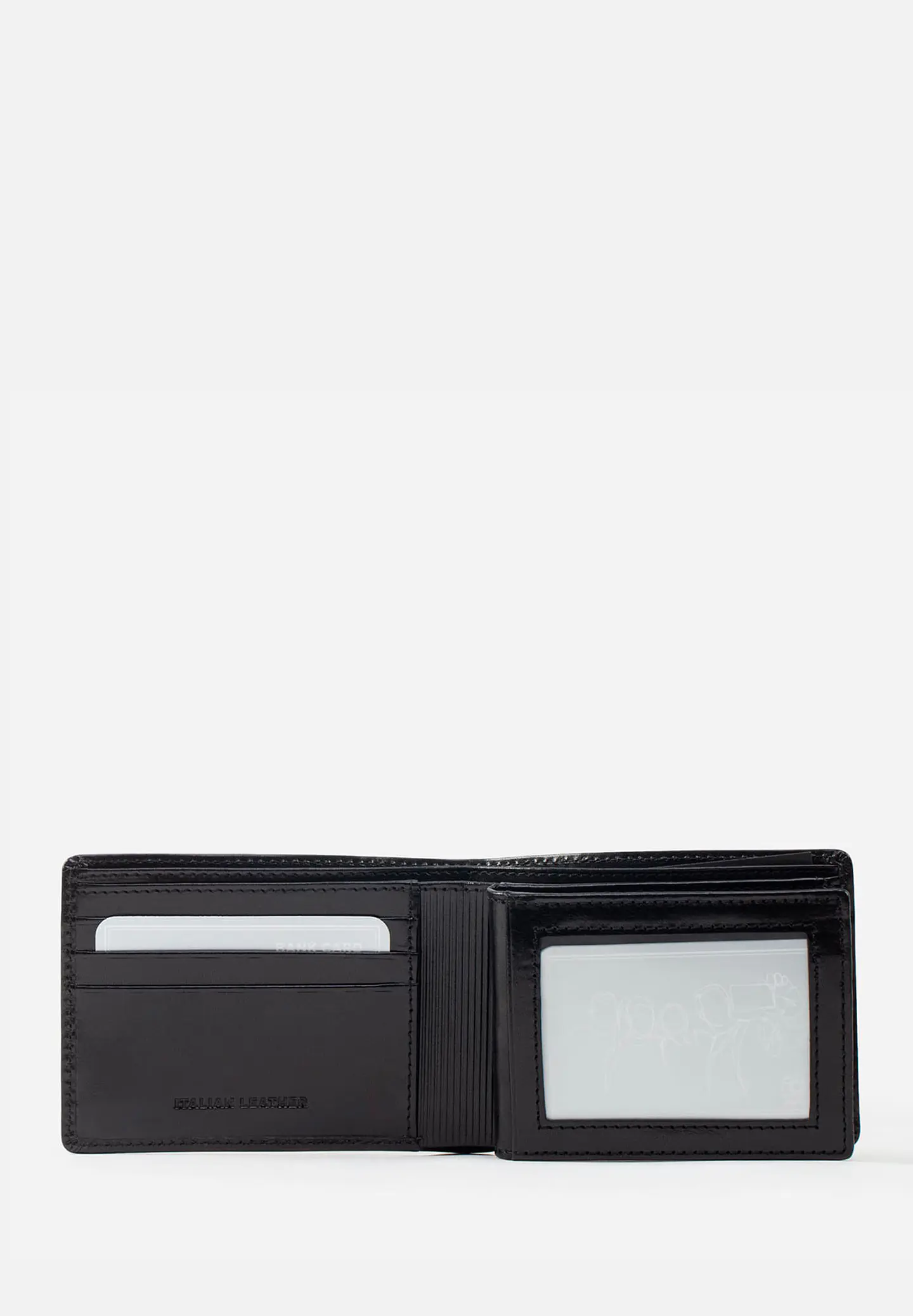 Billetera De Estilo Clásico Con Sencillera En Cuero Italiano 1