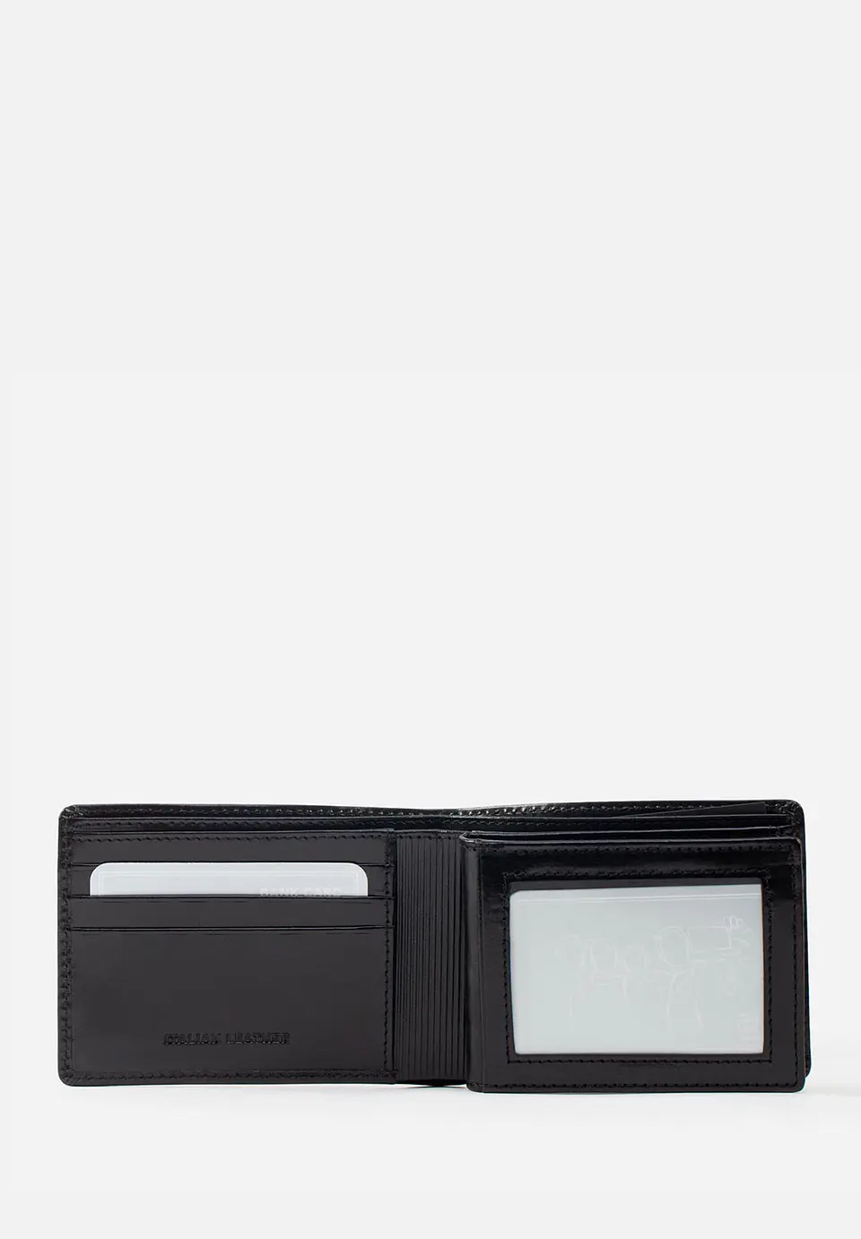 Billetera De Estilo Clásico Con Sencillera En Cuero Italiano 1