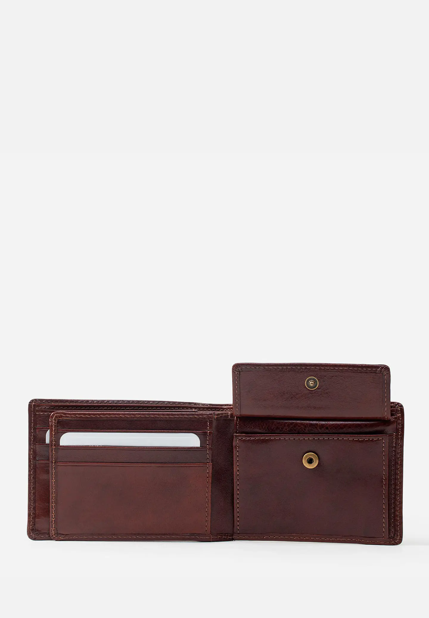 Billetera De Estilo Clásico Con Sencillera En Cuero Italiano 4