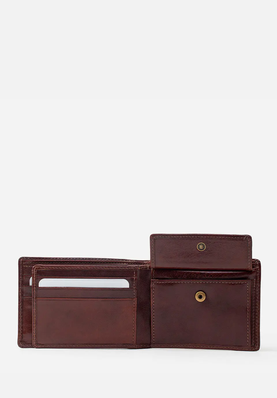 Billetera De Estilo Clásico Con Sencillera En Cuero Italiano 4