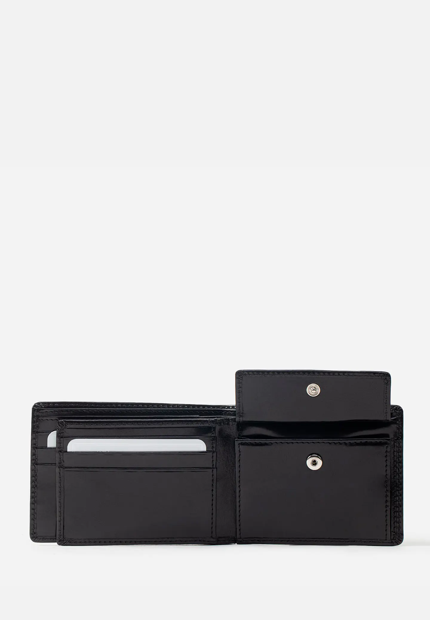Billetera De Estilo Clásico Con Sencillera En Cuero Italiano 11