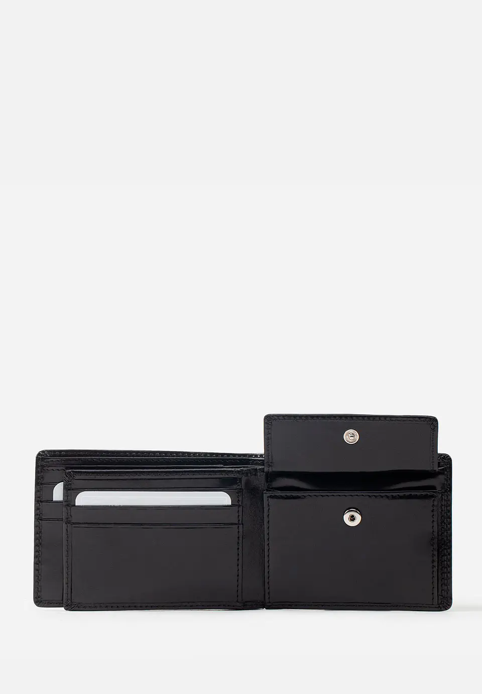 Billetera De Estilo Clásico Con Sencillera En Cuero Italiano 11