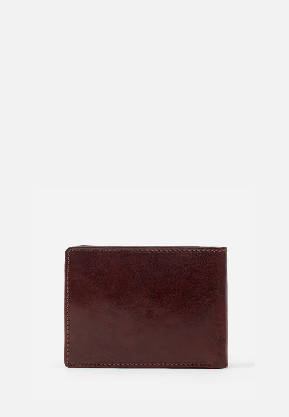 Billetera De Estilo Clásico Con Sencillera En Cuero Italiano 12