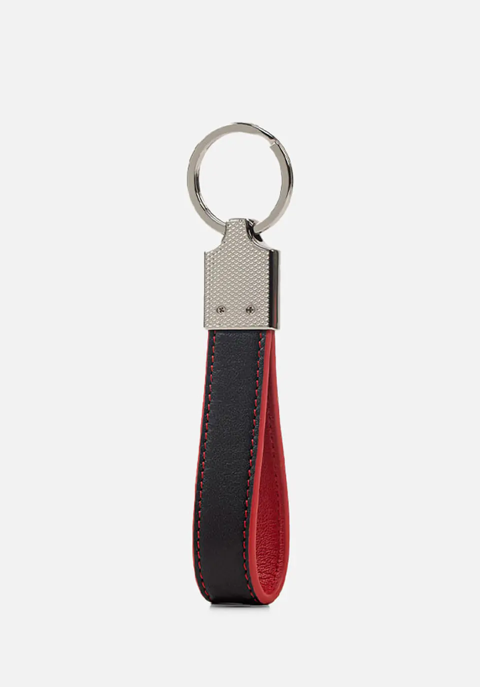Llavero De Cuero Liso Doble Tono Con Logo De Marca 1
