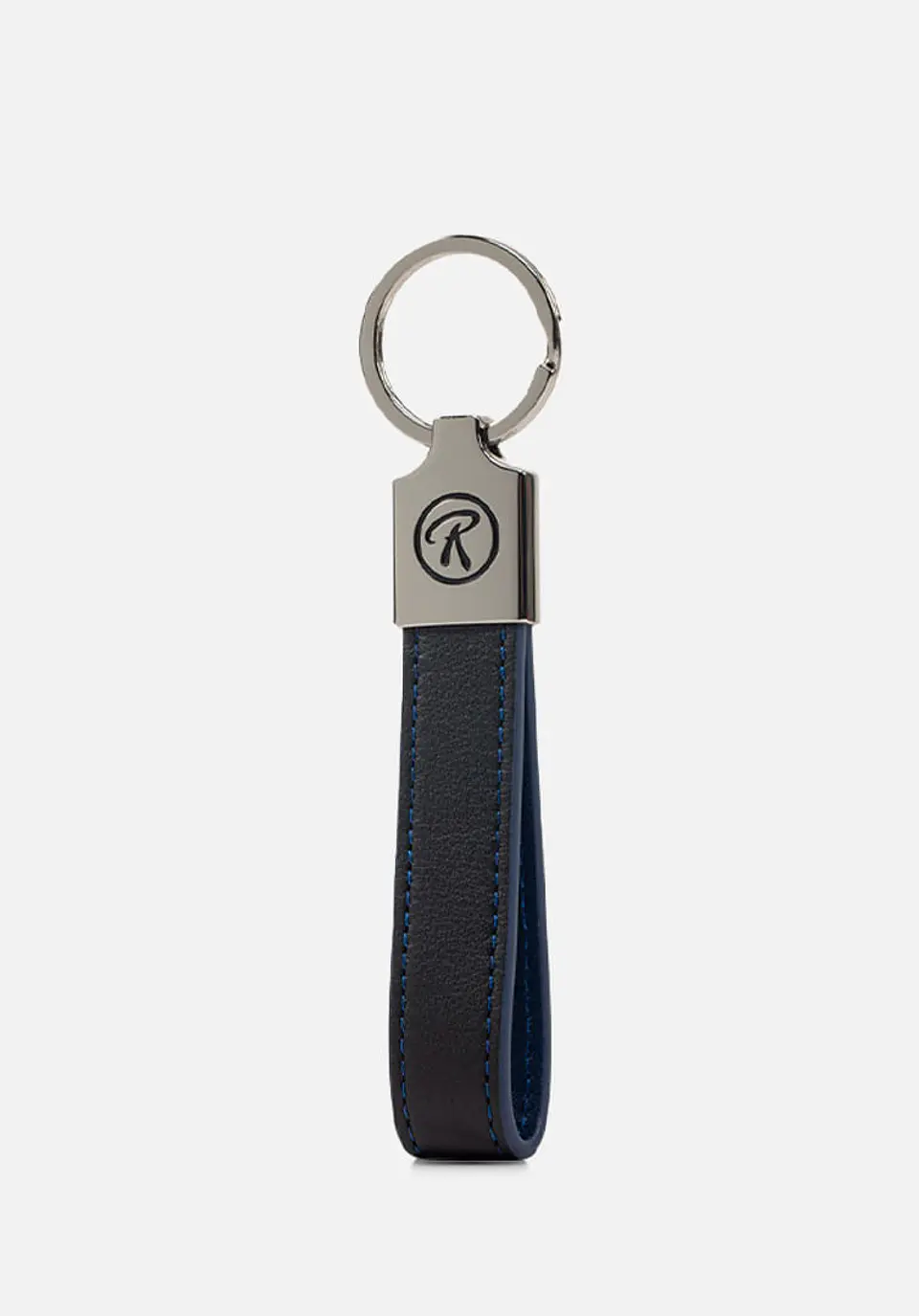 Llavero De Cuero Liso Doble Tono Con Logo De Marca 5